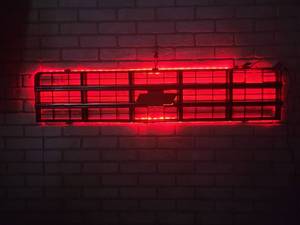 lot 19 image: Vintage Chevrolet LED Backlit Truck Grill - Overall Approx. 50 x 11 - Multiple Colors w Remote