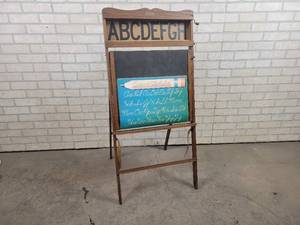 lot 83 image: Antique Richmond School Furniture Co Litho Plate Home Educational Board - Approx. 46 x 21 - NO SHIPPING