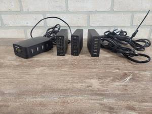 lot 92 image: (4) Multiport USB Charging Docks w Power Cords - (3) are 6 Port and (1) is 4 Port
