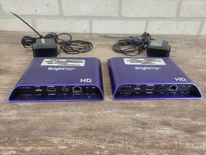 lot 97 image: (2) BrightSign HD3 Digital Signage Controllers - Model HD1023