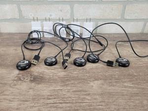 lot 107 image: (5) Samsung Wireless USB Charging Docks for Galaxy Watch ActiveActive2 - Model EP-OR825 w Samsung OEM Power Supplies