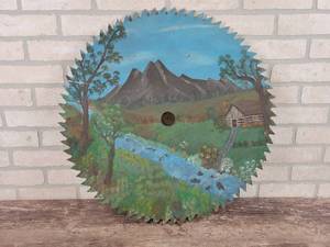 lot 127 image: Large Painted Sawblade - Approx. 24 Diameter - NO SHIPPING