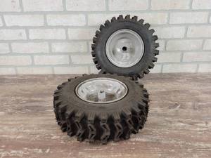 lot 130 image: (2) Carlisle Snowblower Tires and Rims, 13-4.00-6NHS - 34 Bore