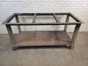 lot 35 image: Rolling Steel Welding  Work Table - Approx. 67 x 30-12 x 33 Tall - NO SHIPPING