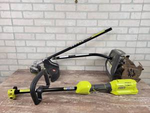 lot 39 image: RYOBI 40V Cordless Weed Trimmer and Tiller - No Battery - NO SHIPPING