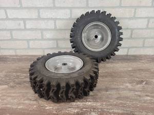 lot 208 image: (2) Carlisle Snowblower Tires and Rims, 13-4.00-6NHS - 34 Bore