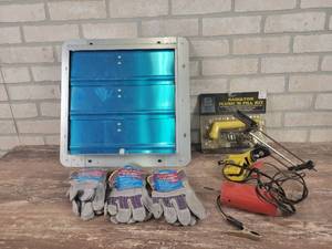 lot 231 image: Louver (Fits 14 x 14 Opening), Oregon Blade Sharpener and More - NO SHIPPING