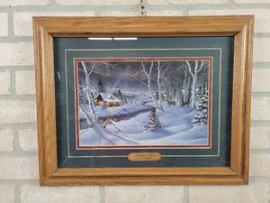 lot 327 image: A Winters Night by Mark Daehlin - Framed Print - Approx. 19 x 15 - NO SHIPPING