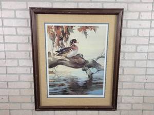 lot 340 image: Ducks by Mario F. Fernandez - Signed and Numbered Framed Print - Approx. 29 x 35 - # 236950 - NO SHIPPING