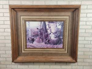 lot 343 image: Whitetail Deer by Kevin Daniel - Framed Print - Approx. 46 x 39 - NO SHIPPING