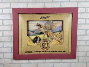 lot 10 image: Schmidts Beer City Club Advertising Sign - Artist Herb Chidley - Wood Frame - Overall Approx. 30 x 23.5