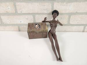 lot 83 image: Vintage E.J. Kahn Co. Diecast Pirate Chest Coin Bank - Approx. 4 x 3 x 3  Barbie Doll