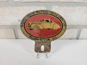lot 84 image: State Farm Mutual Auto Insurance License Plate Topper - Bloomington, IL - Approx. 4.25 x 4