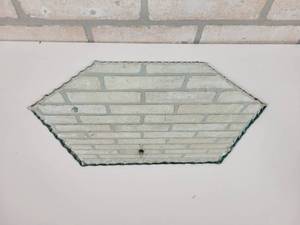 lot 91 image: Diamond Mirror w Decorative Edges - Approx. 15 x 7.5