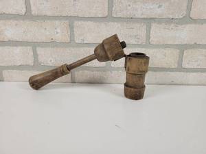 lot 93 image: Antique Wood Wine Corker - Approx. 11 Tall