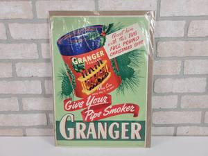 lot 131 image: Granger Pipe Tobacco Litho Advertising Sign - Approx. 18 x 13