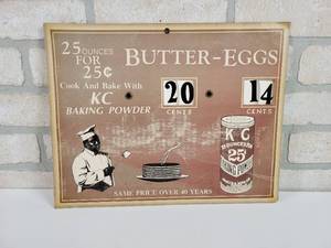 lot 140 image: Antique KC Baking Powder Pricing Advertisement - Approx. 14 x 11