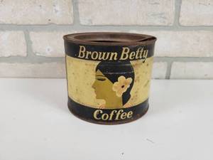 lot 141 image: Brown Betty Coffee Can - Winston & Newell Co. Minneapolis, MN - Approx. 5.25 Diameter x 4 Tall