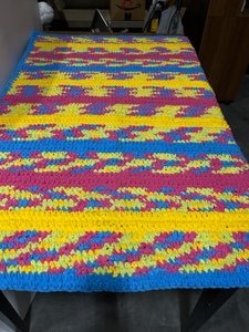 lot 29 image: Crocheted Baby Blanket or Throw