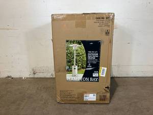 lot 15 image: Hampton Bay Hover 48K BTU Stainless Steel Patio Heater with Wheels