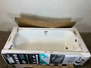 lot 21 image: Bootz Industries Bootzcast 60 in. Right Drain Rectangular Alcove Soaking Bathtub in White