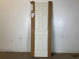 lot 30 image: Jeld-Wen 30 in. x 80 in. 6 Panel Colonist Primed Textured Molded Composite MDF Interior Door Slab
