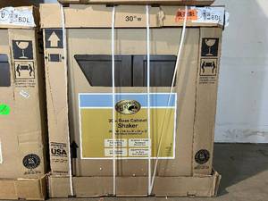 lot 56 image: Hampton Bay Brindle Kitchen Cabinets