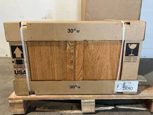 lot 58 image: Hampton Bay Medium Oak Kitchen Cabinets.