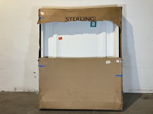 lot 73 image: Sterling STORE 60 in. x 75-34 in. 1-Piece Direct-to-Stud Alcove Shower Wall in White