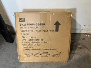 lot 83 image: Husky 6 cu. ft. Steel Wheelbarrow with a Flat-Free Tire