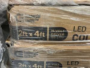 lot 99 image: LOT OF 14. Commercial Electric 2 in. x 4 in. integrated LED prismatic lens troffer