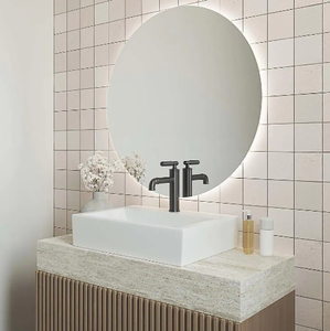 lot 111 image: Swiss Madison Hover Claire Ceramic Rectangle Vessel Sink in Matte White
