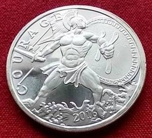 lot 4 image: WarriorCourage 1 Oz. Silver Round