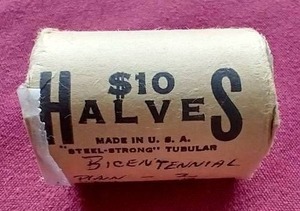 lot 22 image: $10 Roll Kennedy Bicentennial Half Dollars