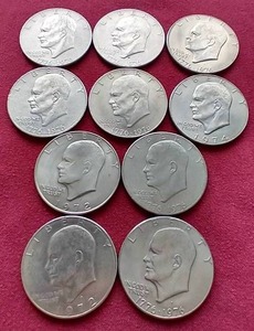 lot 47 image: (10) Eisenhower Dollars