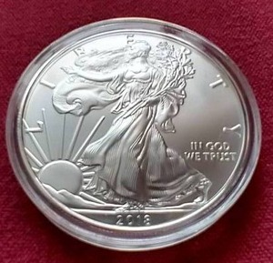 lot 58 image: 2018 American Silver Eagle In Box
