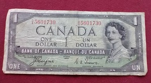 lot 63 image: 1954 Canadian Devils Face $1 Note