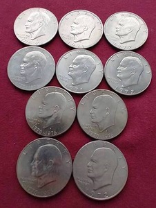 lot 94 image: (10) Eisenhower Dollars