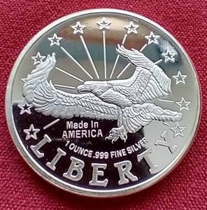 lot 112 image: Liberty 1 Oz. Silver Round