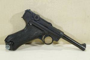 lot 28 image: Luger Military and Police Dated 9mm Semi Automatic Pistol