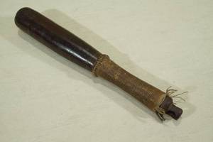 lot 65 image: Antique Leather Wrapped Steel Billy Club