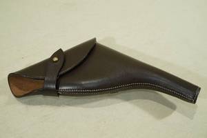 lot 75 image: Dark Brown Leather Holster with Flap for Webley & Scott Revolver