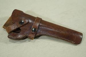 lot 87 image: Brown Leather Handgun Holster with Straps