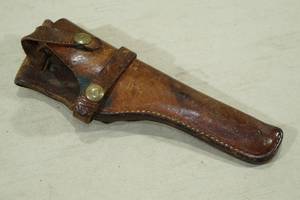 lot 89 image: Vintage Black Sheep Brand Brown Leather Handgun Holster with Straps