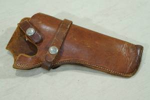 lot 91 image: Bucheimer Perfect Fit Brown Leather Handgun Holster