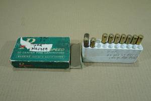 lot 130 image: 7 7mm Mauser PSP Ammo - Plus 3 Empty Casings