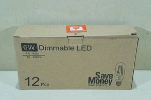 lot 33 image: 12 Packs 6W Dimmable LED Light Bulbs