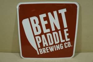 lot 130 image: Bent Paddle Brewing Co Embossed Metal Sign