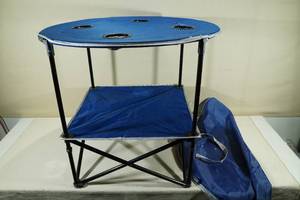 lot 148 image: Portable Foldable Camp Table with Cup Holders
