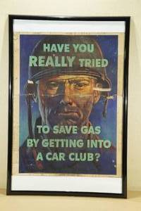lot 225 image: Framed War Propaganda Poster - Car Club